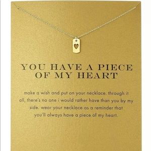 Heart necklace dog tag mini pendant charm gold